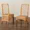 Baxton Studio Moscow Modern Bohemian Natural Brown Rattan and Walnut Brown Mahogany Wood 2Piece Dining Chair Set 211-2PC-12764-ZORO - alternate 6